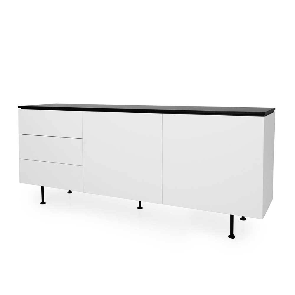 Sideboard Joinaru in Weiß und Schwarz 180 cm breit