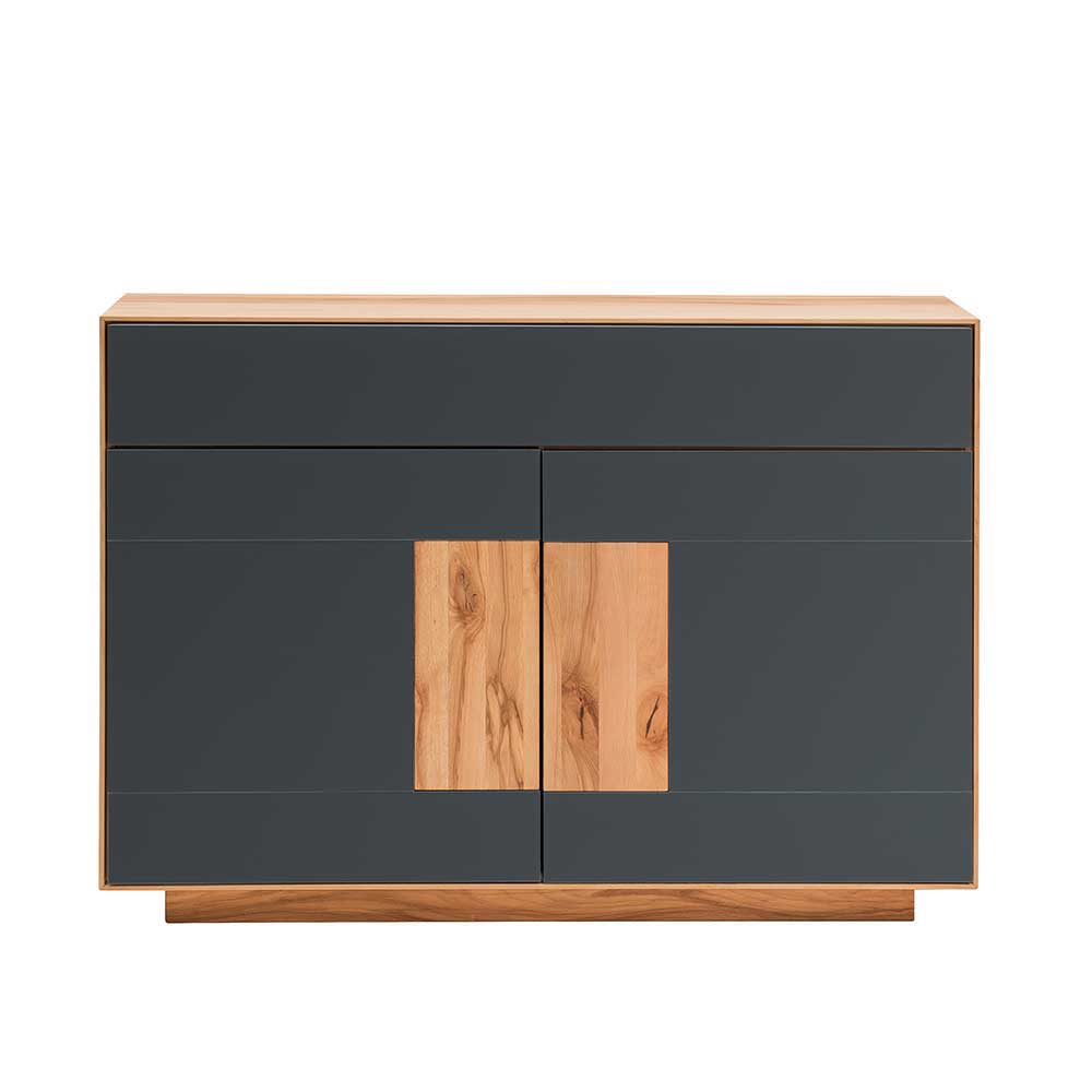 Design Sideboard Cliva in Anthrazit mit Kernbuche Massivholz