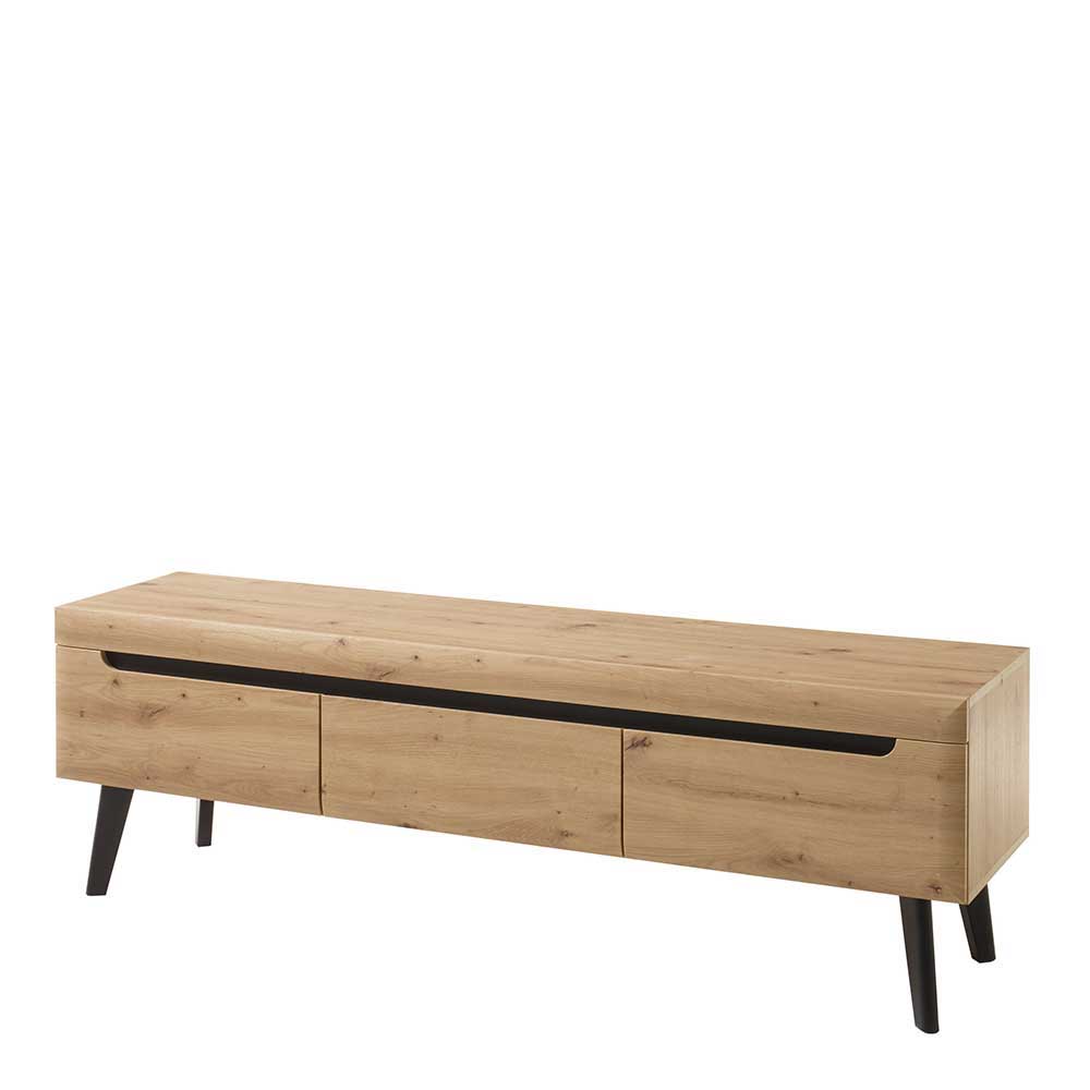 Wohnwand Tomya im Skandi Design mit Holzgestell (dreiteilig)