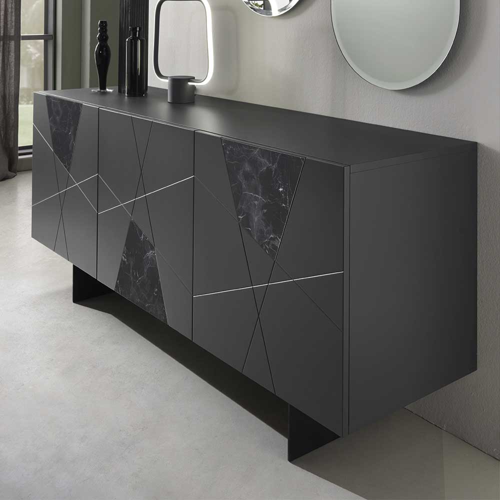 Sideboard Jayant in modernem Design mit Wangengestell aus Metall