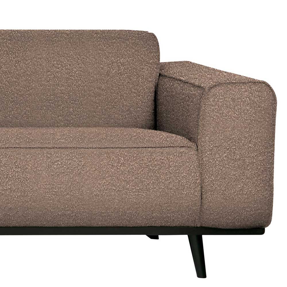 Ecksofa Dattilo in Hellbraun mit 45 cm Sitzhöhe