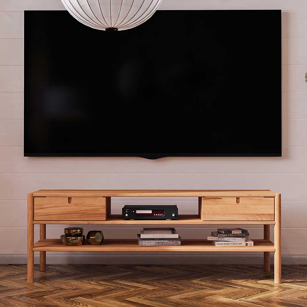 TV Bank Artjes aus Wildbuche Massivholz 160 cm breit