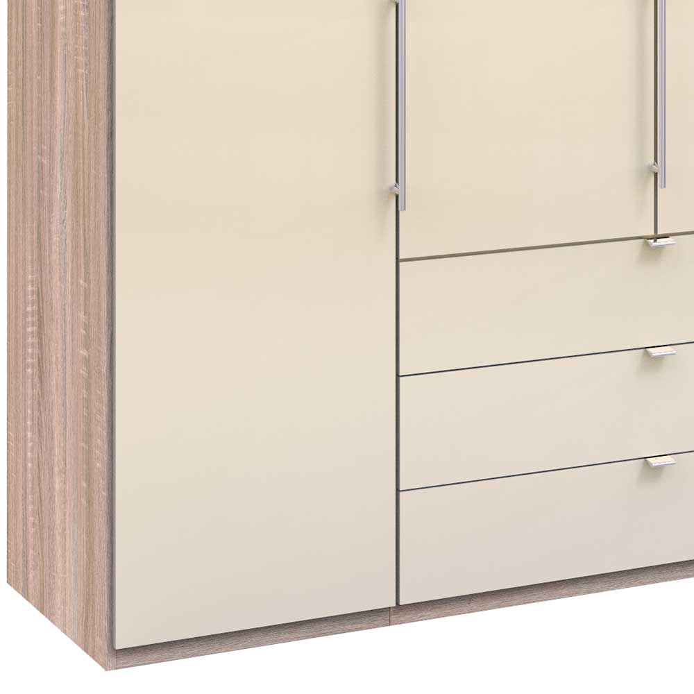 Glasfront Kleiderschrank Codumenta in Cremefarben glasbeschichtet