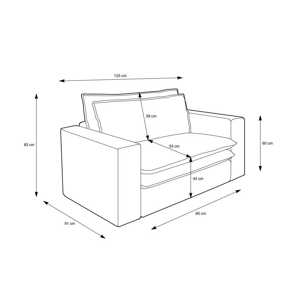 XL Sessel Beige Edance mit Breitcord Bezug in modernem Design