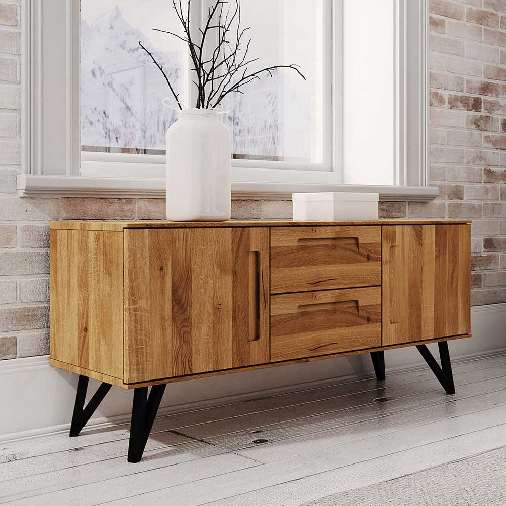 Sideboard Cariasca aus Wildeiche Massivholz im Loft Design