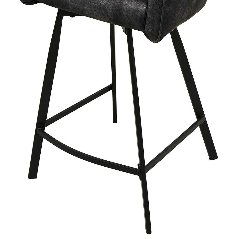 Moderne Barstühle Filmau in Anthrazit und Schwarz - 76 cm Sitzhöhe (2er Set)