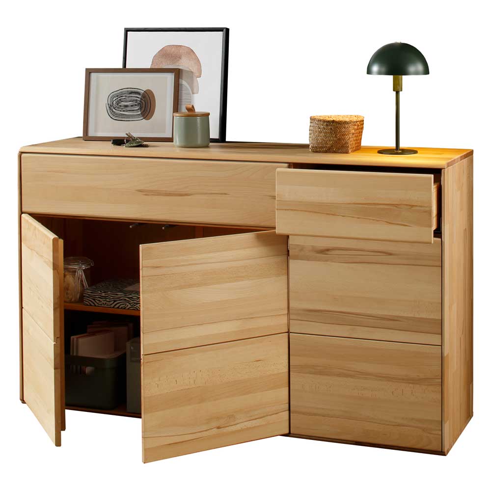 Sideboard Trenta mit Massivholz Türen und Push to open Funktion