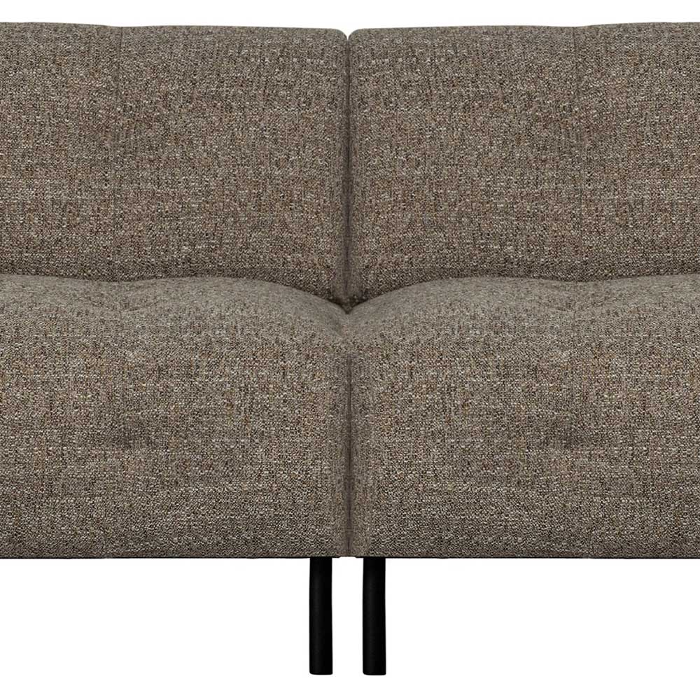 Dunkelbraun meliertes Sofa Chimi 245 cm breit mit Vierfußgestell aus Metall