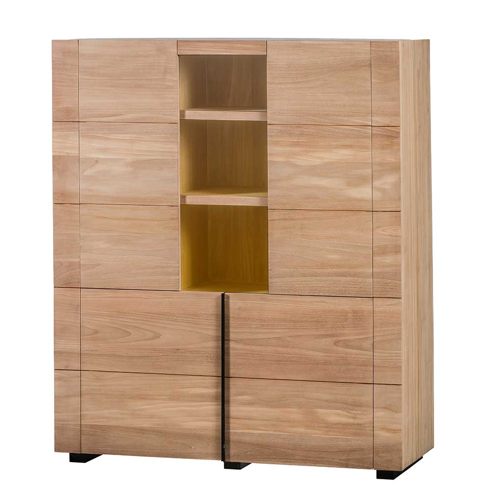 Highboard Atamba in Teakfarben 150 cm hoch