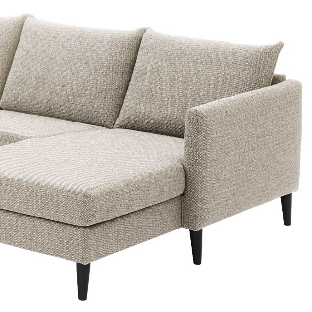 Cremefarbene Couchlandschaft Ruffos im Skandi Design 308 cm breit