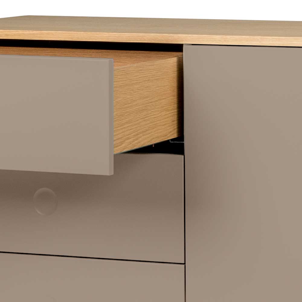 Esszimmersideboard Durioscos in Taupe und Eichefarben