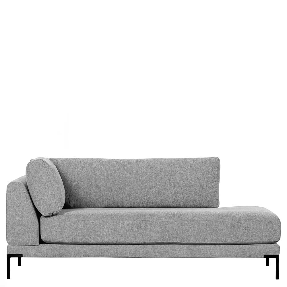 Modul Sofa Chaiselongue Kahilke in Hellgrau mit Vierfußgestell aus Metall