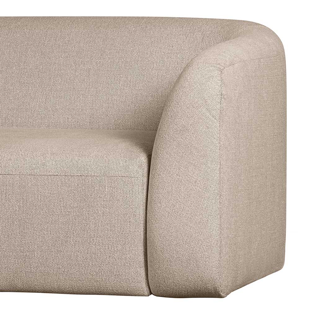 Skandi Design Dreier Sofa China in Beige mit Armlehnen