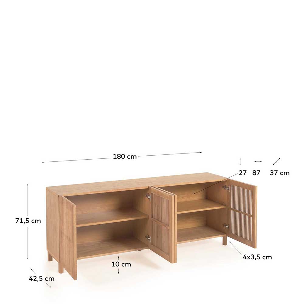 Skandi Design Esszimmersideboard Vorianca 180 cm breit - 72 cm hoch