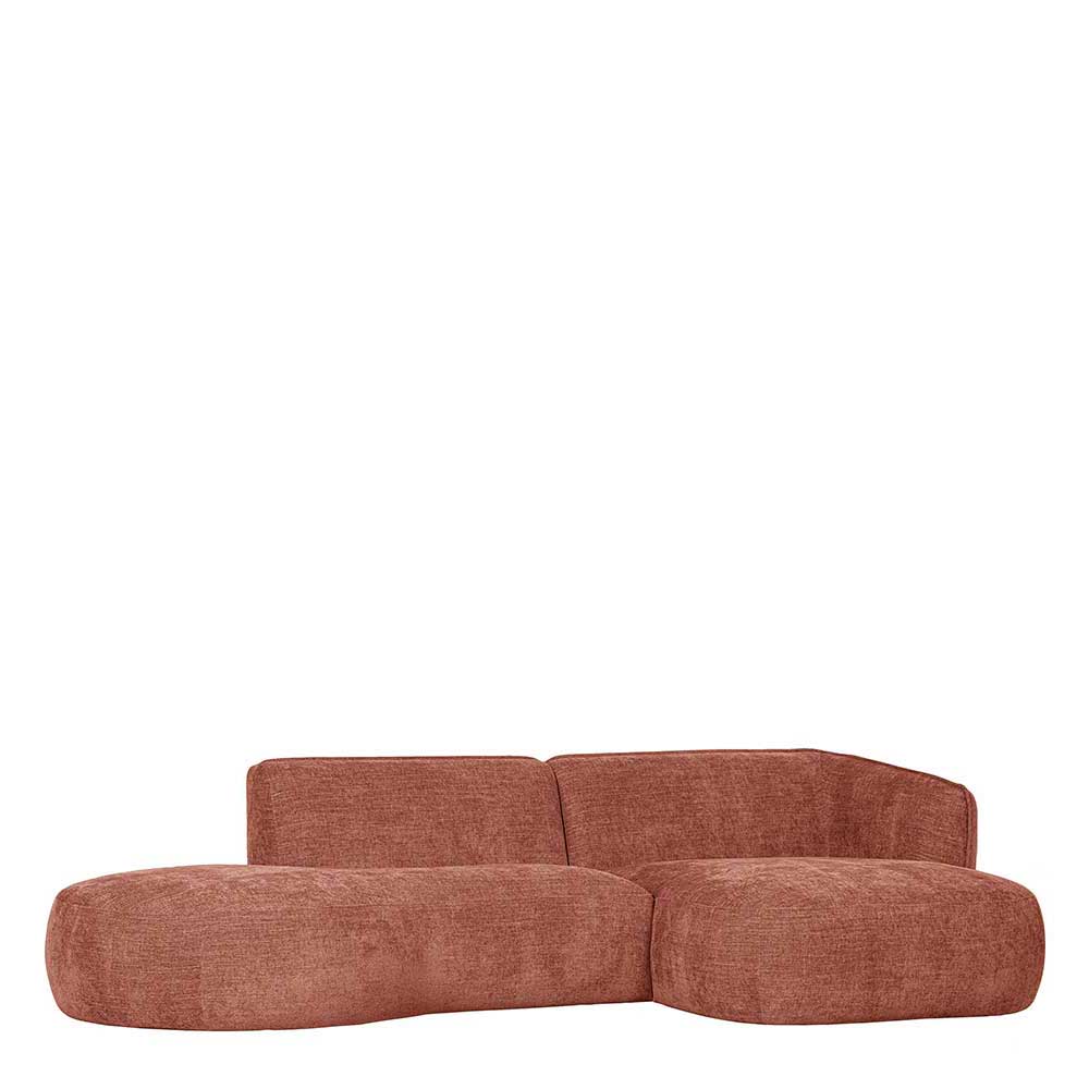 Modernes L Sofa Eifrom in Rosa Stoff 258 cm breit - 150 cm tief