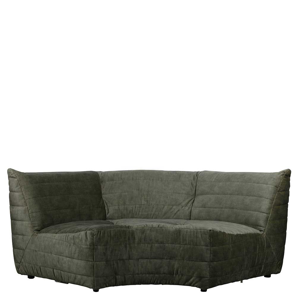 Samt Design Sofa Questino in Dunkelgrün 200 cm breit