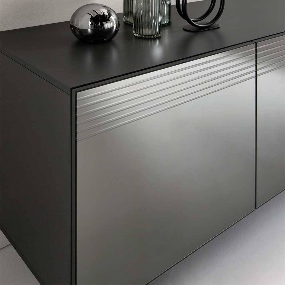 Sideboard Caritera mit Spiegelglas Türen in modernem Design