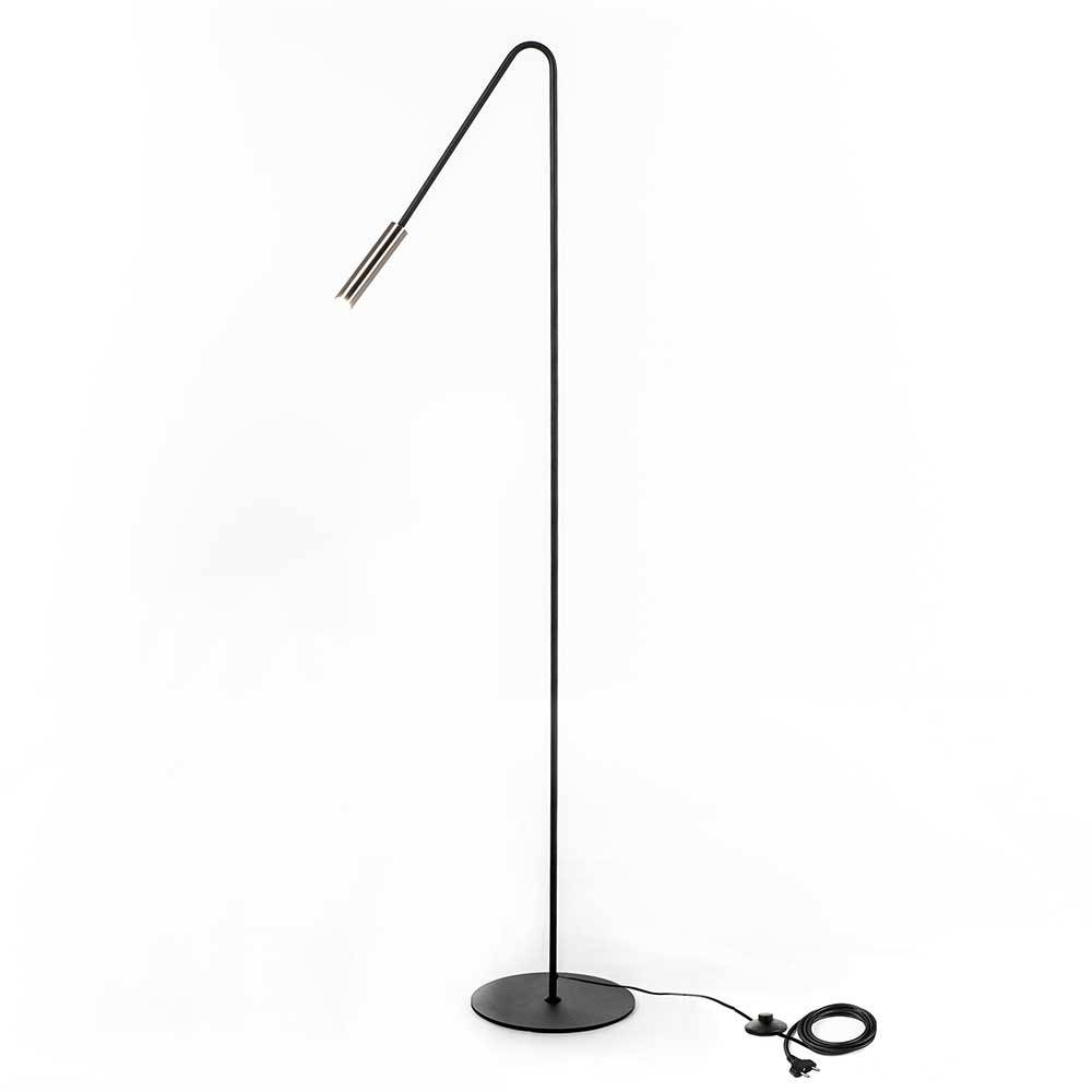 Schwarze Stehlampe Charon aus Metall 145 cm hoch