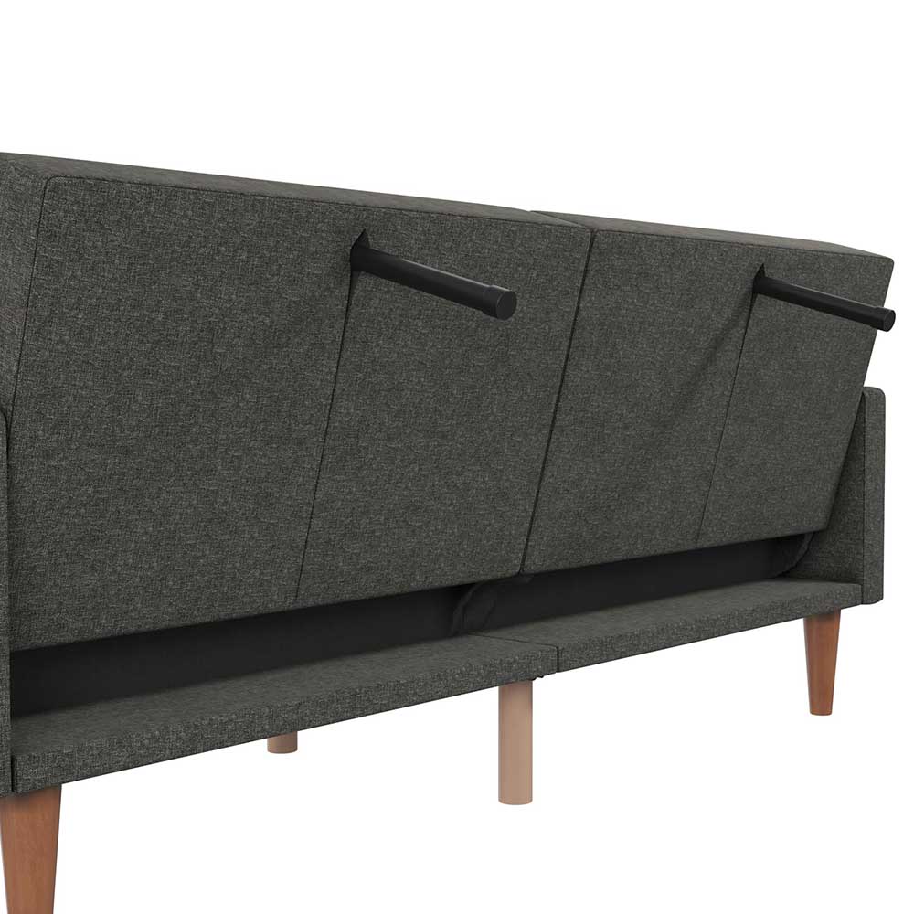 Graues Dreisitzer Sofa Bai mit Schlaffunktion im Retrostil