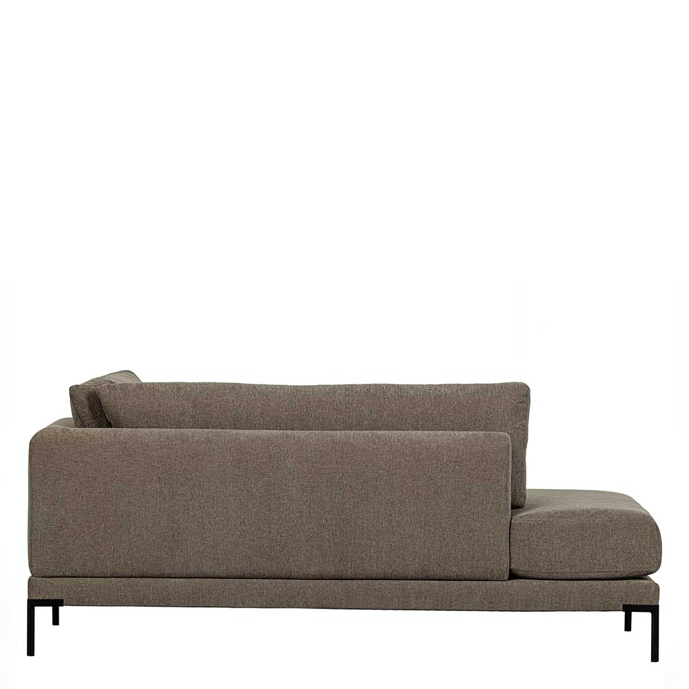 Modul Couch Chaiselongue Udjaca in Taupe mit Vierfußgestell aus Metall