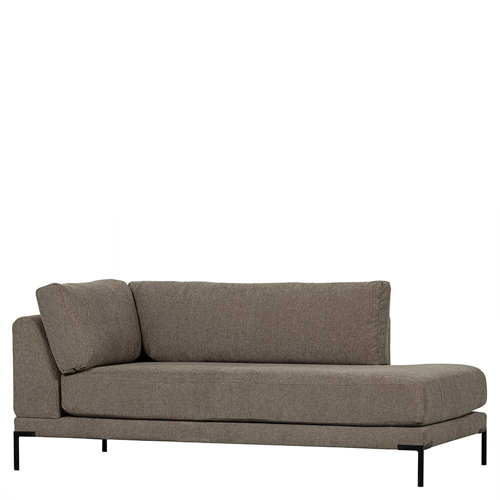 Modul Sofa Chaiselongue Taupe Udjaca 200 cm breit mit Vierfußgestell aus Metall