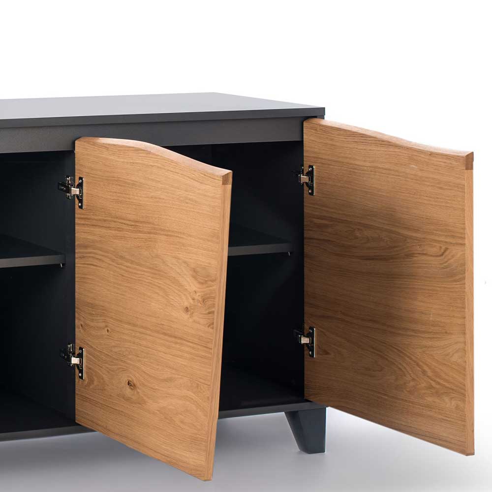 Esszimmer Sideboard Arlette in Anthrazit und Eiche Furnier 165 cm breit