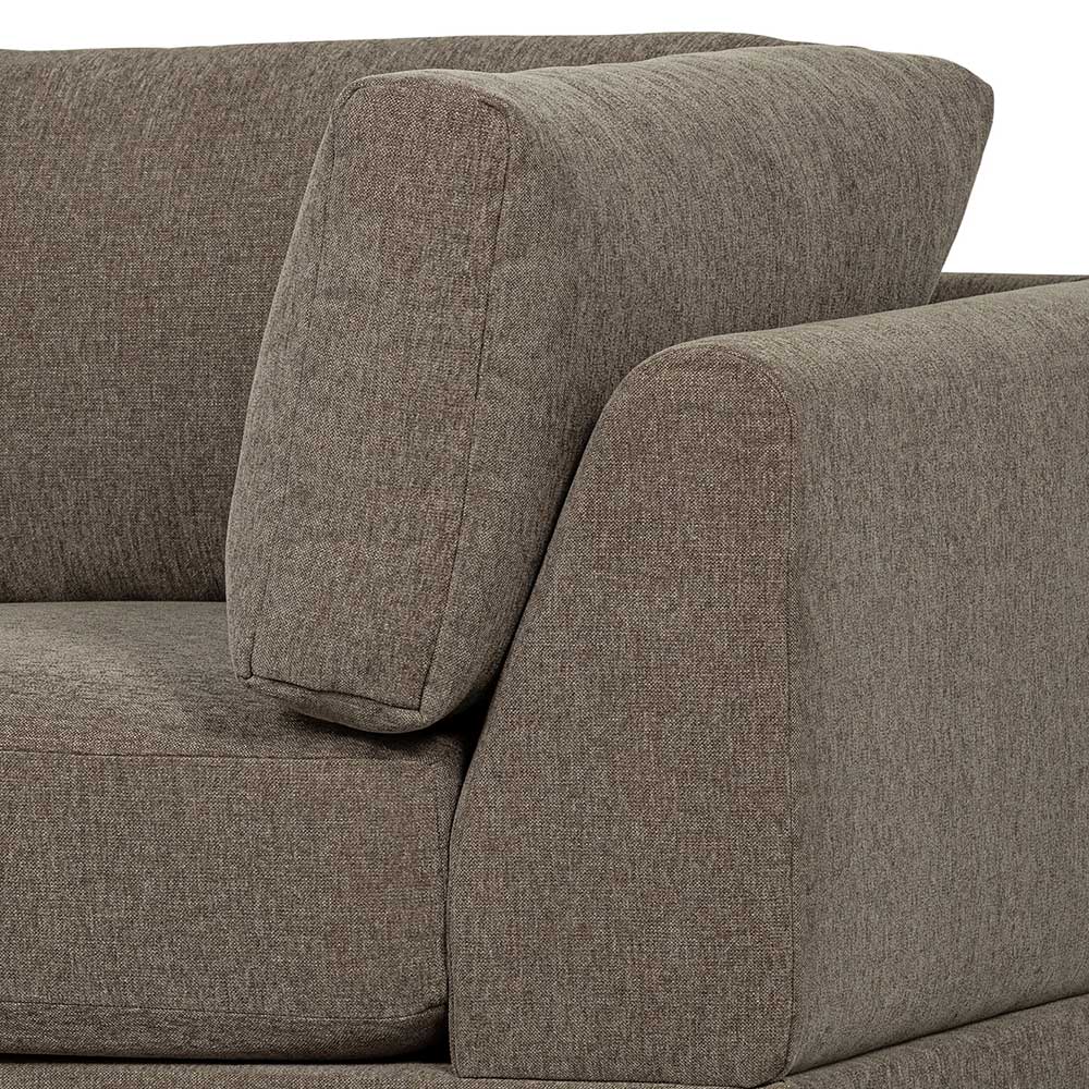 Eckelement Modul Sofa Udjaca in Taupe mit Vierfußgestell aus Metall