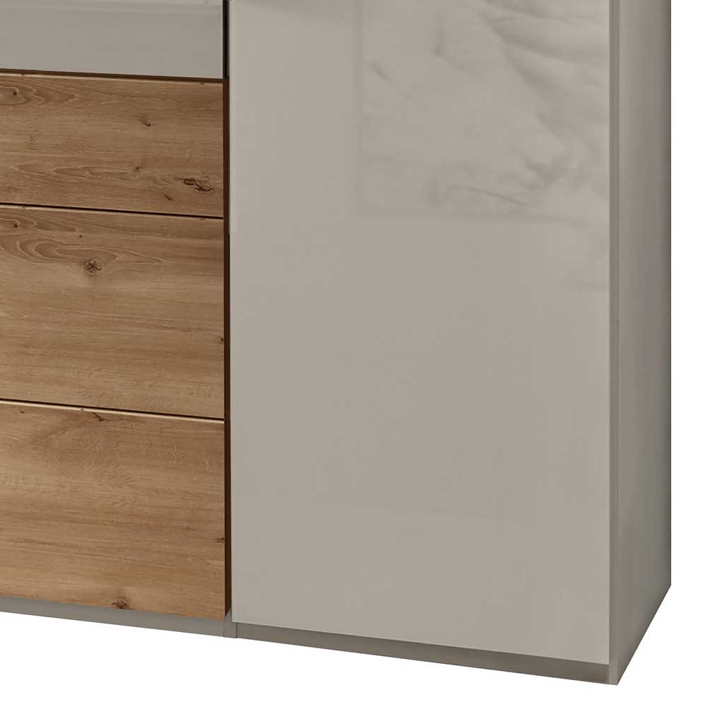 250 cm Kleiderschrank Valuta in Beige und Eiche Bianco