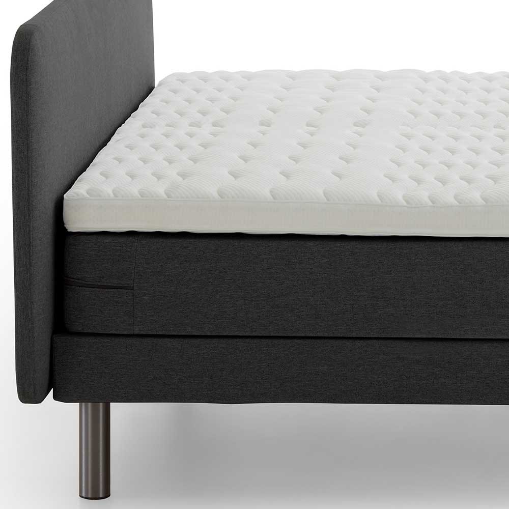 Boxspringbett Camplona in modernem Design Anthrazit & Chrom