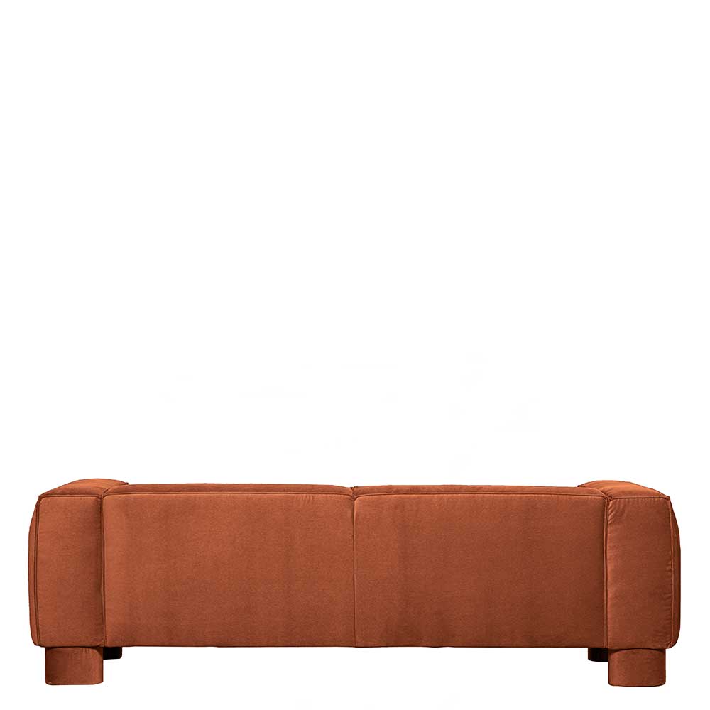 Apricot Samt Couch Brasatura 240 cm breit in modernem Design