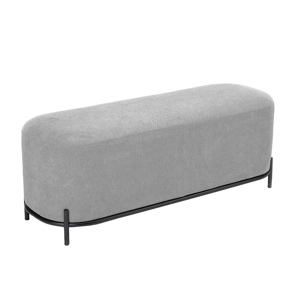 Sitzpouf Luzern in Grau Webstoff modern