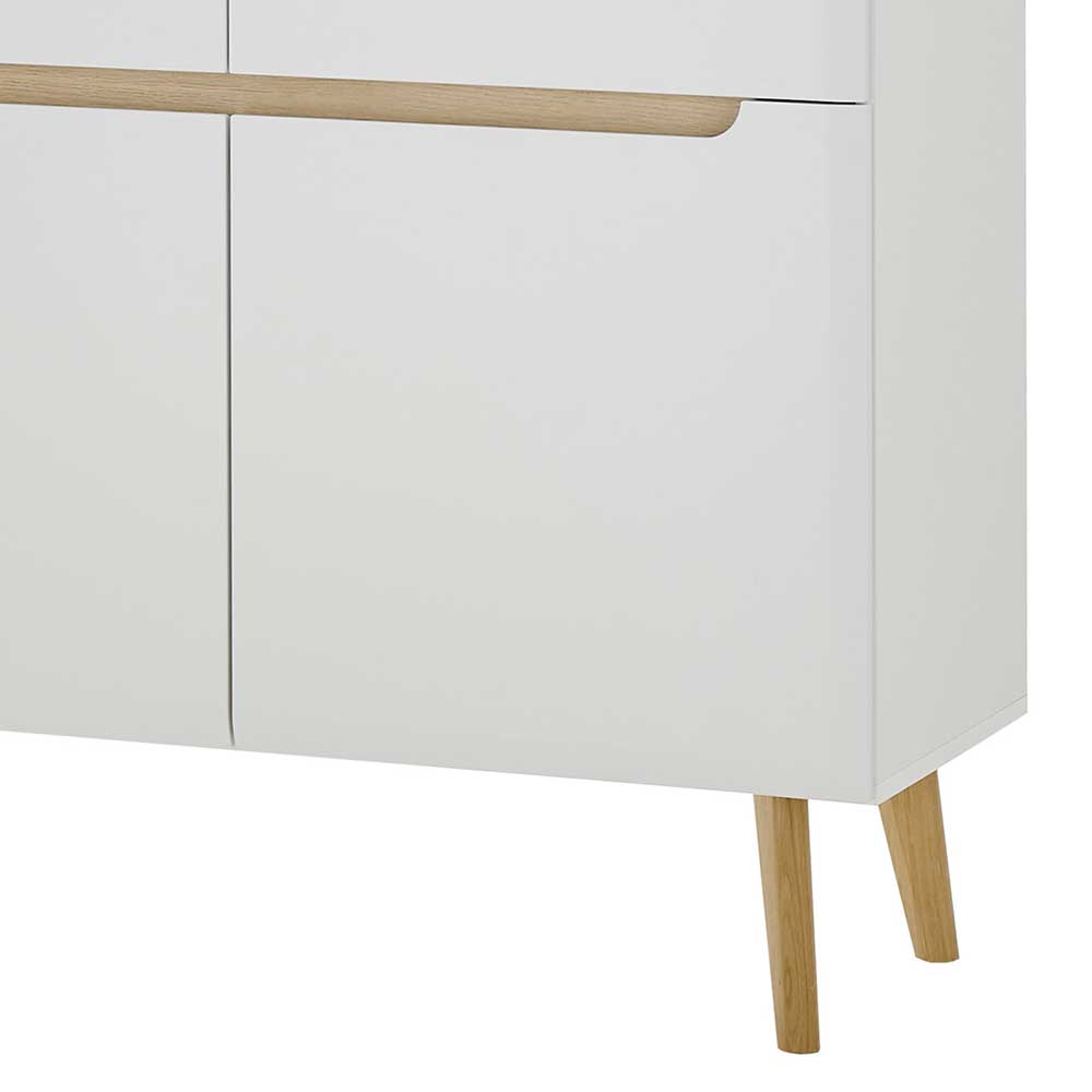 TV Wohnwand Jasturian 134 cm hoch im Skandi Design (dreiteilig)