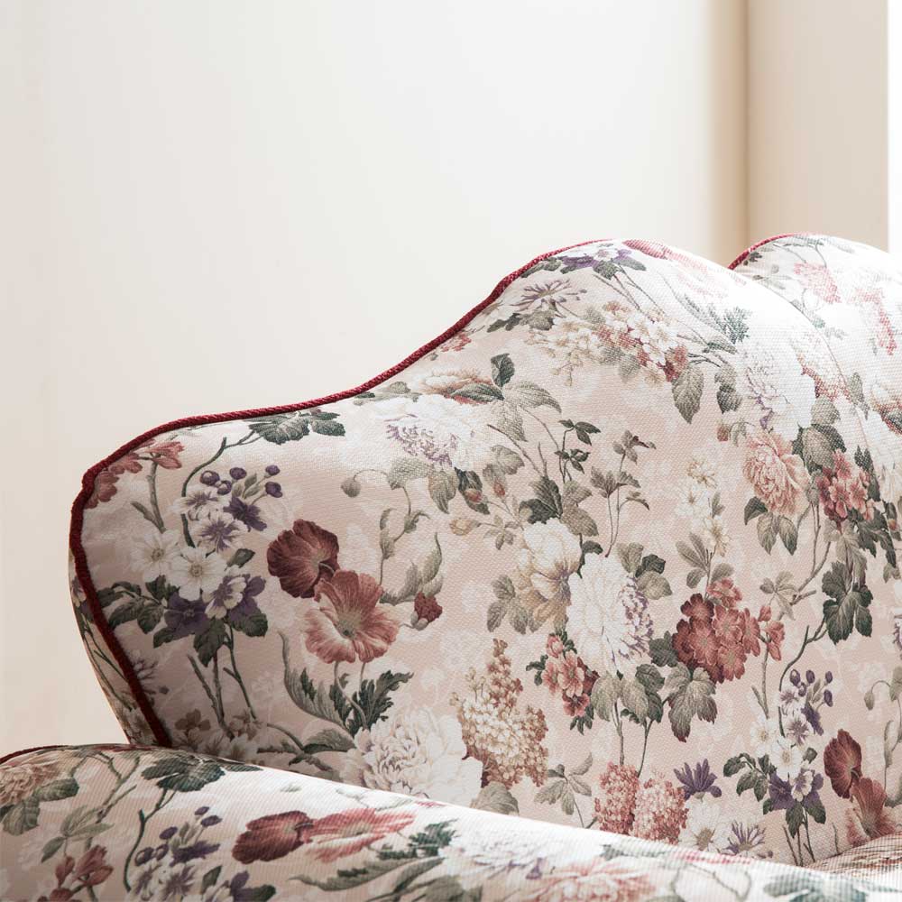 Wohnzimmer Sofa Envus im Vintage Landhausstil mit Blumen Muster