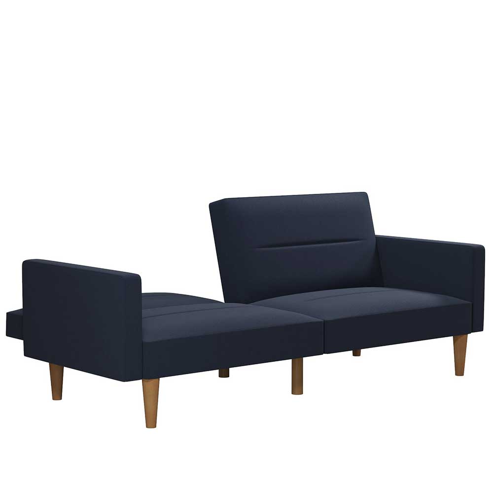 Dunkelblaues Schlafsofa Secilia mit Rücken Klappmechanik 204 cm breit