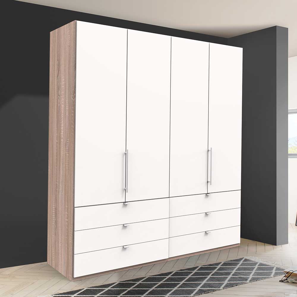 Schlafzimmerkleiderschrank Lolyana mit sechs Schubladen in modernem Design