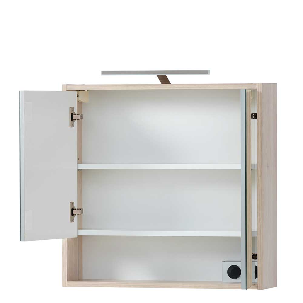 Badezimmer Spiegelschrank Viraneos 64 cm breit mit LED Beleuchtung