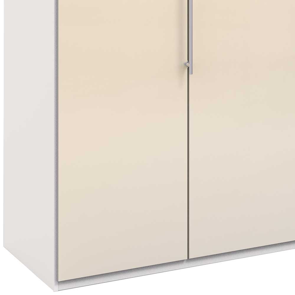 Breiter Kleiderschrank Invelita in Creme Weiß mit Falttüren