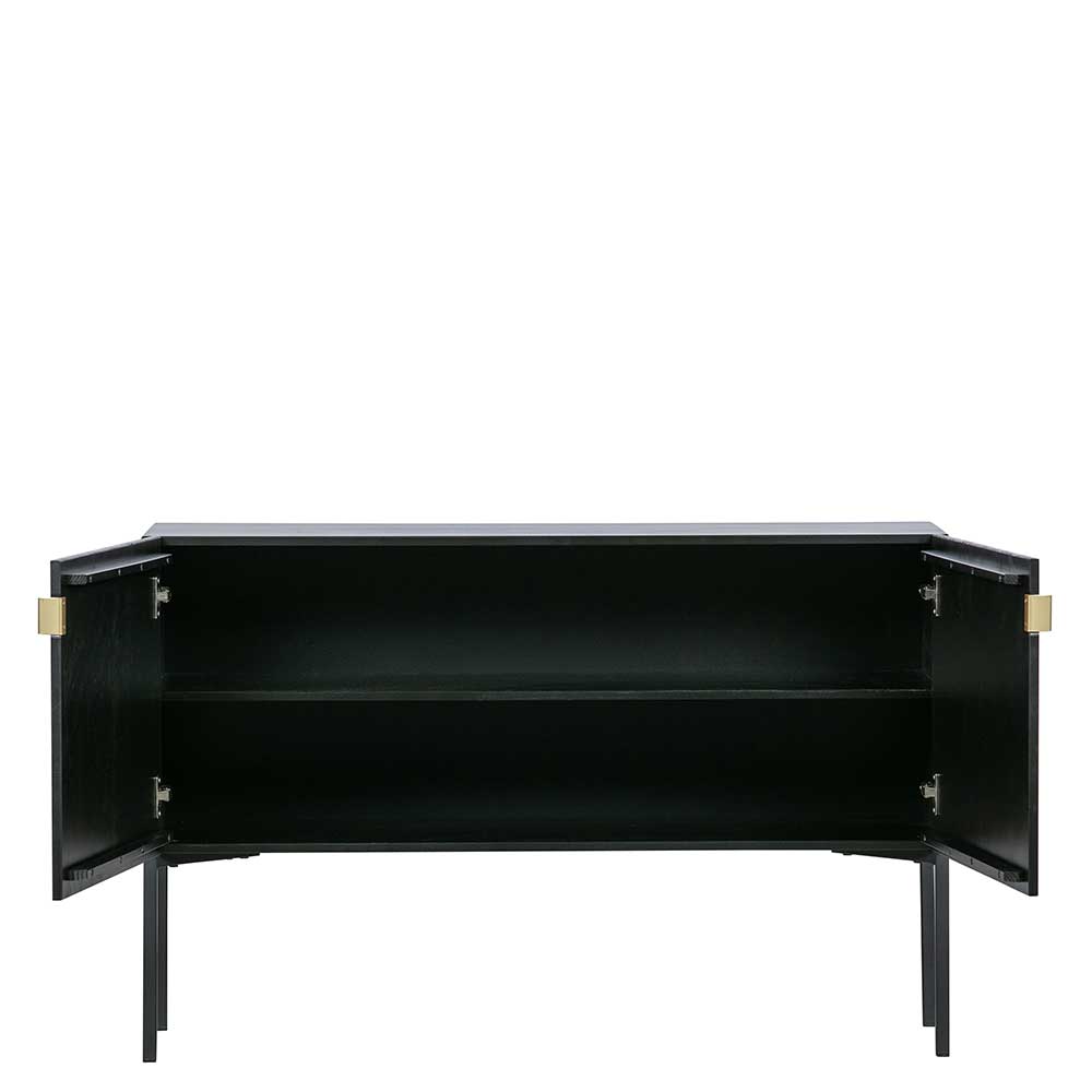 Modernes Sideboard Luryma in Schwarz mit Metallgriffen