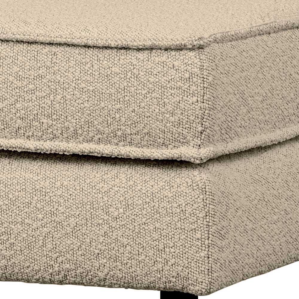 Retrostil Polsterhocker Catanias in Beige Boucle 84 cm breit