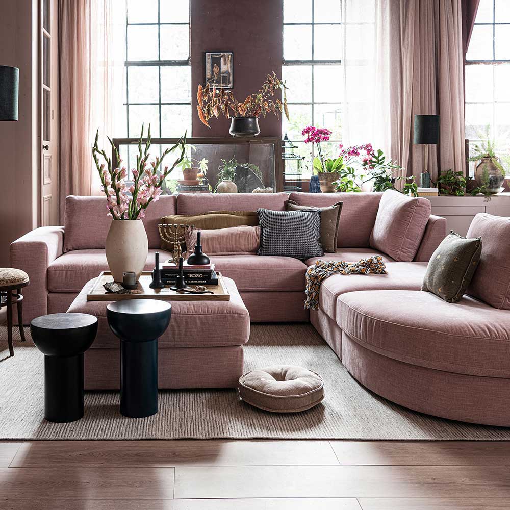 Moderne Modulsofa Element Couch Oktamian in Rosa Einsitzer