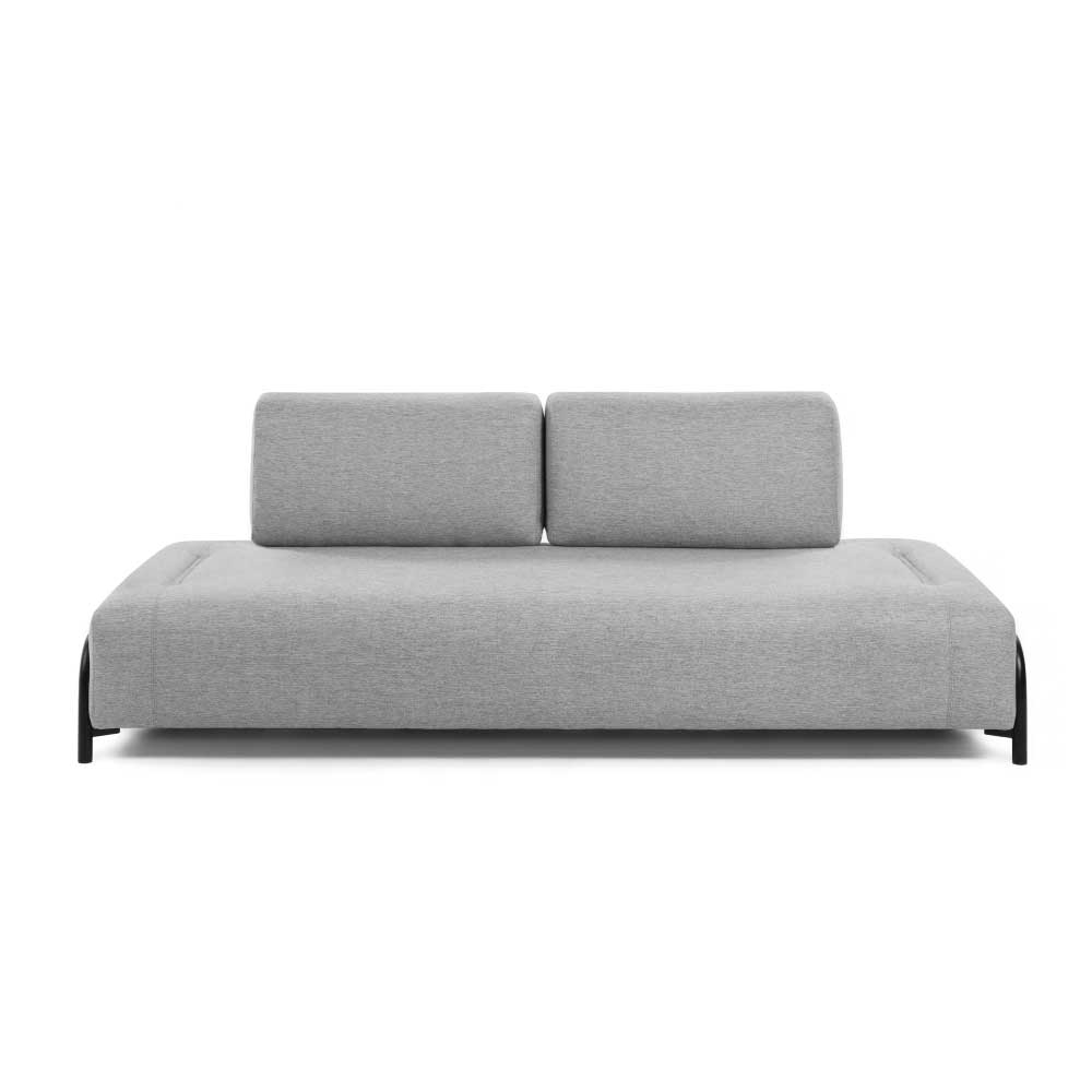 Dreisitzer Sofa Morena in Hellgrau Webstoff modern