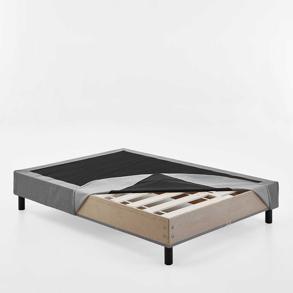 Graues Boxspringbett Techo mit 62 cm Einstiegshöhe ohne Kopfteil