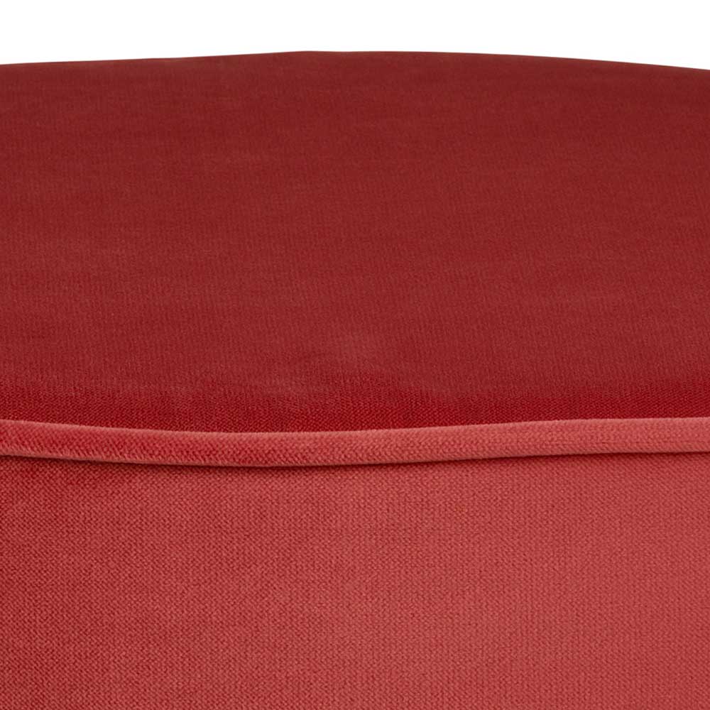 Pouf Cranita in Rot Samt im Retrostil