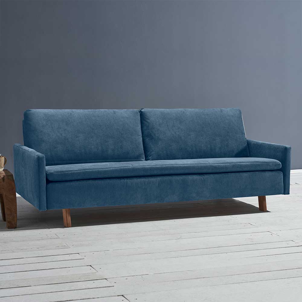 Made in Germany Klappsofa Kobi in Blau und Eichefarben