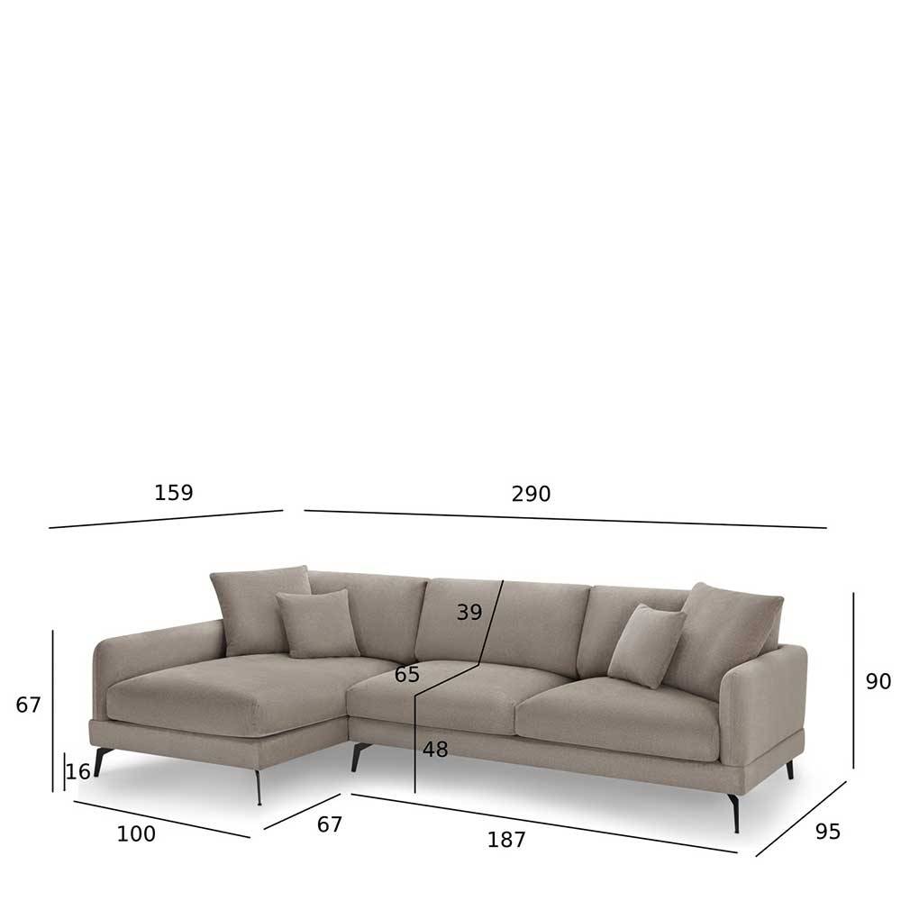 Skandi Design Ecksofa Rigori in Beige 290 cm breit