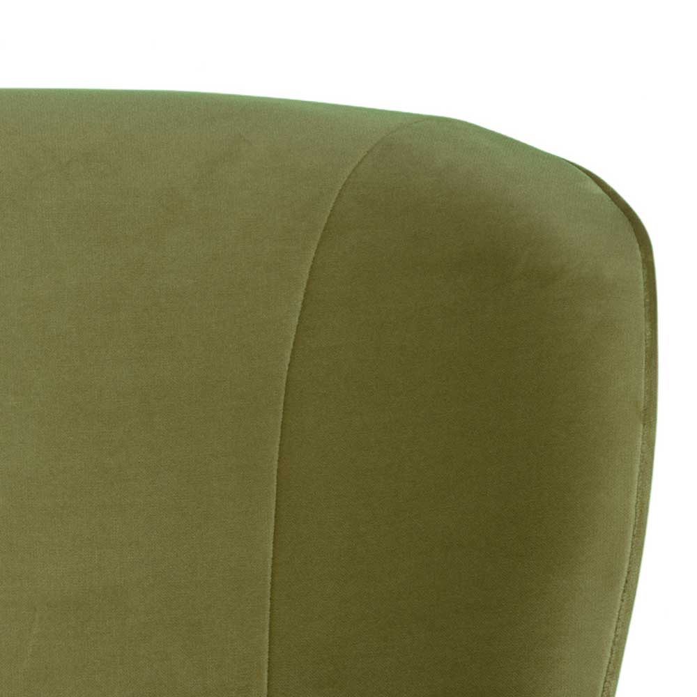 Retro Sofa Nacondo in Khaki Samt 110 cm breit