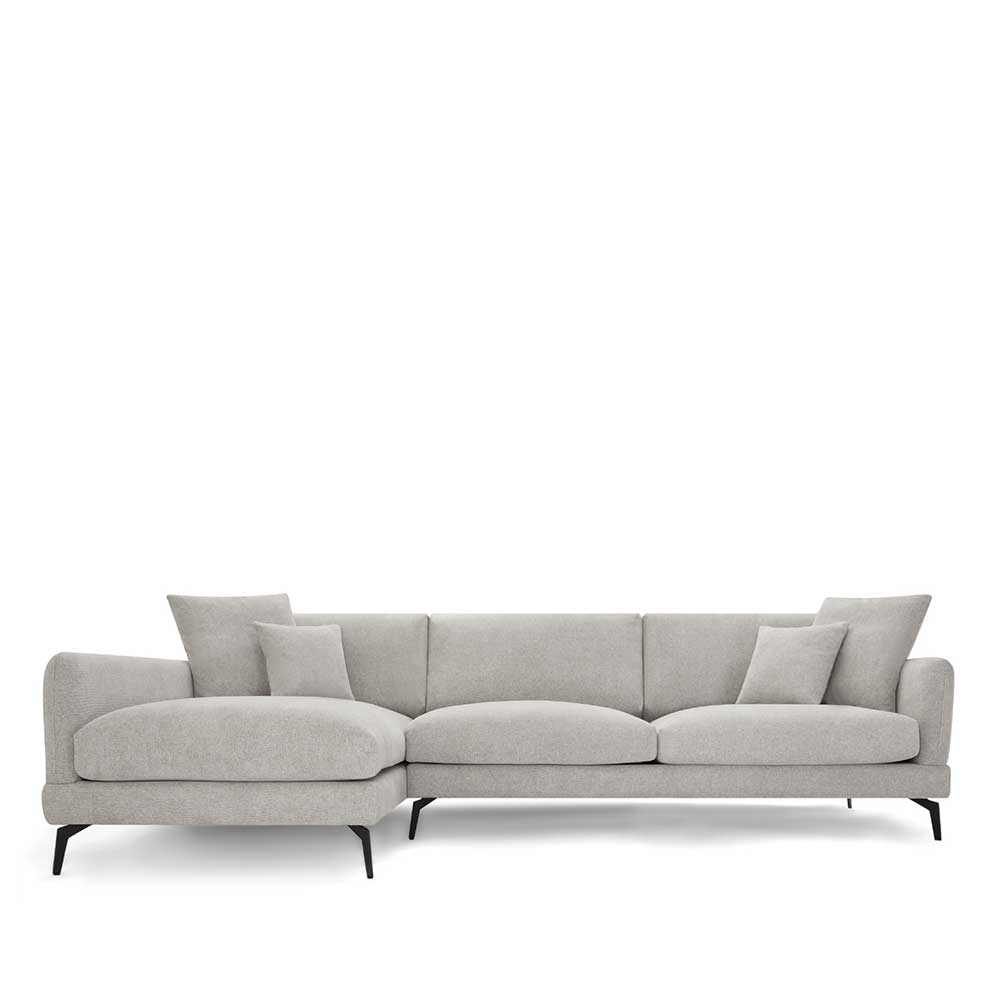 Ecksofa Ofelia in Hellgrau im Skandi Design