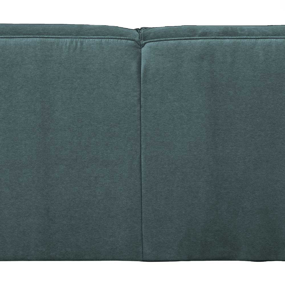 Moderne Wohnzimmercouch Vinitaro in Petrol Samt 240 cm breit