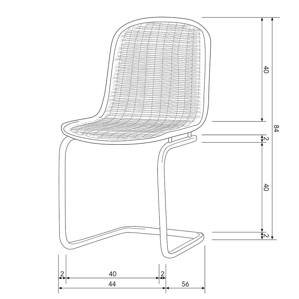 Schwarze Schwingstühle Bahma aus Kunstrattan mit Gestell aus Metall (2er Set)