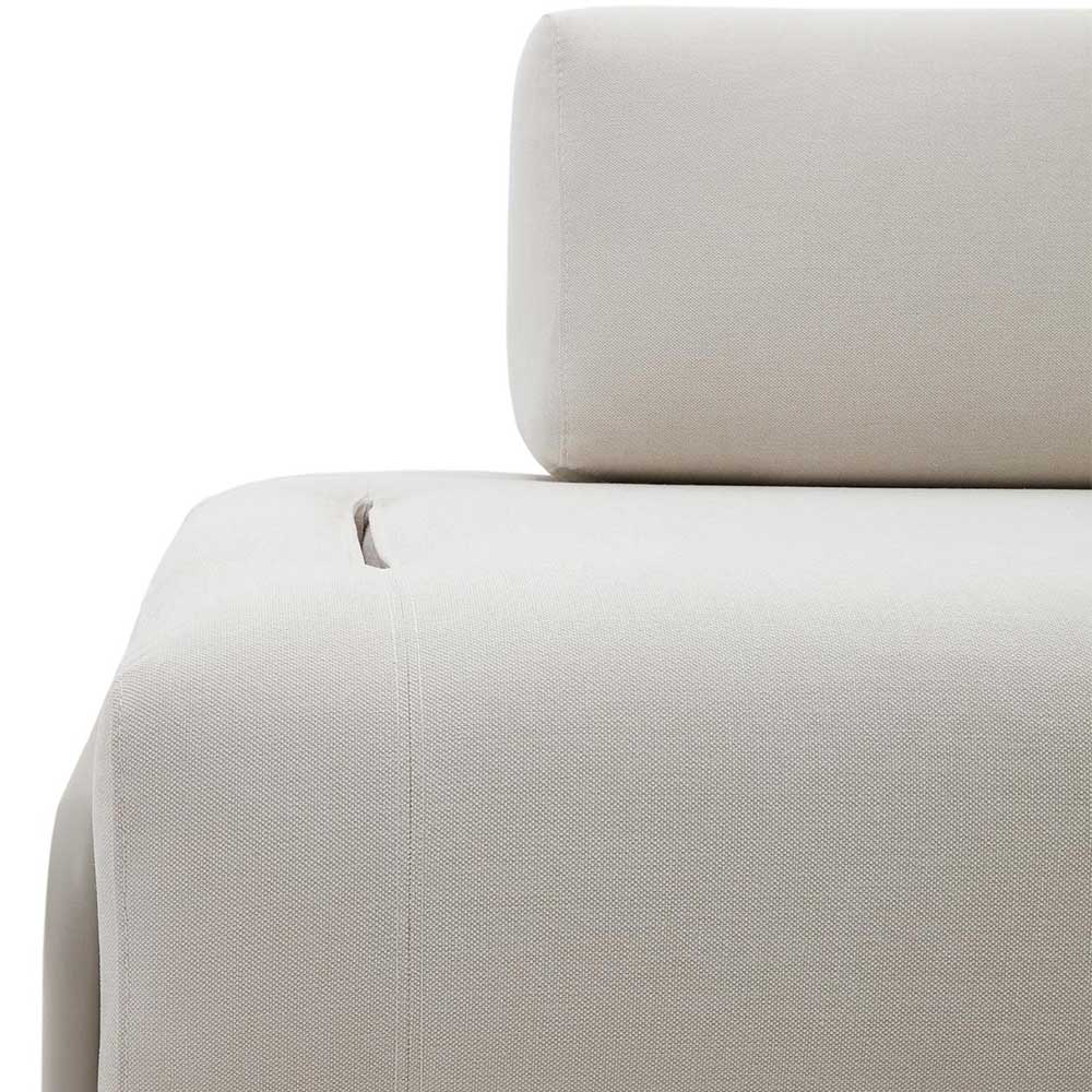 Skandi Design Couch Vivo in Beige mit Fußgestell aus Metall